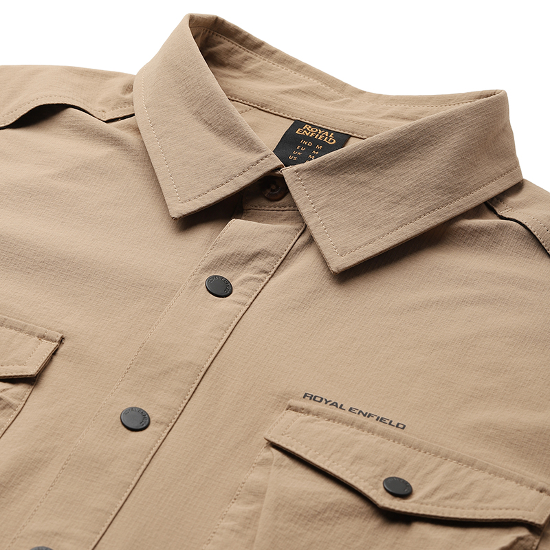 더블 포켓 퍼포먼스 카키 셔츠